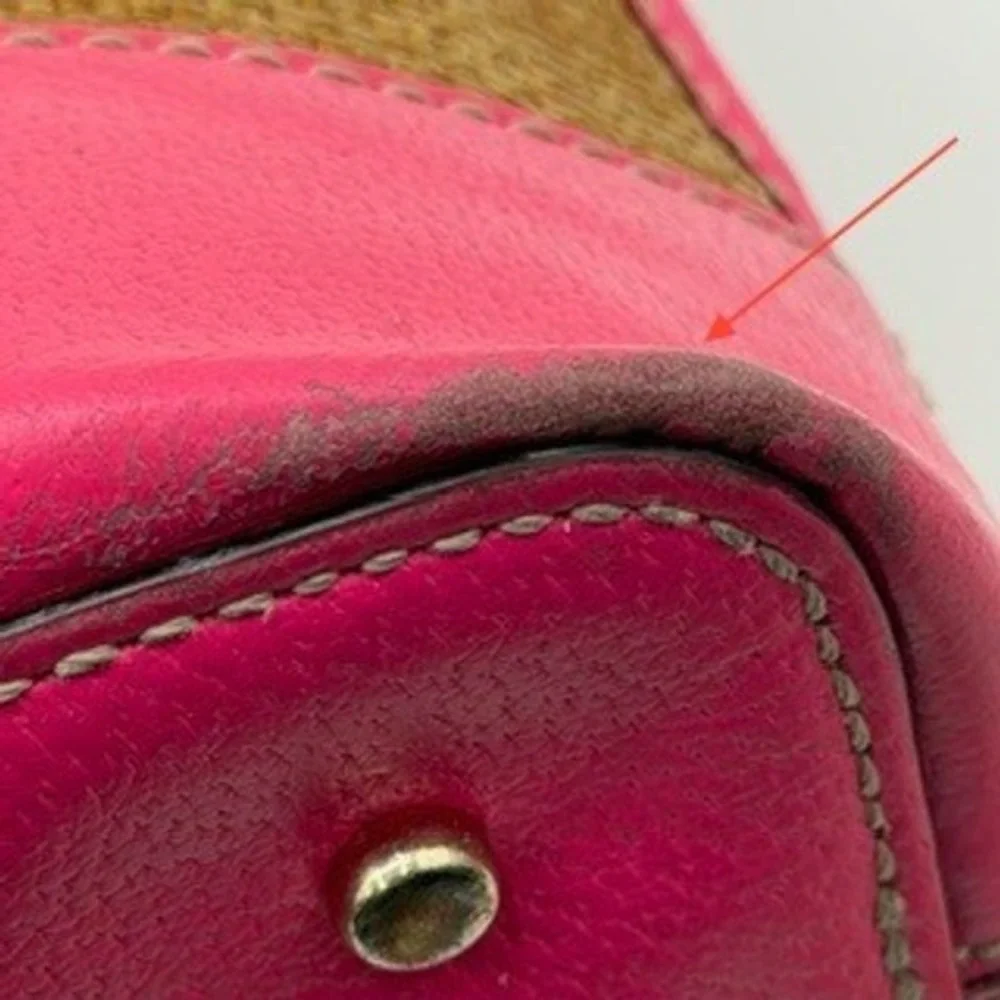 Kate Spade New York Straw Leather‎ Dome Satchel Bag Pink Tan Woven Handbag